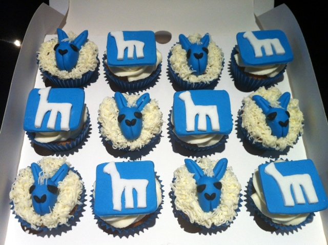 Blue Llama Cupcakes