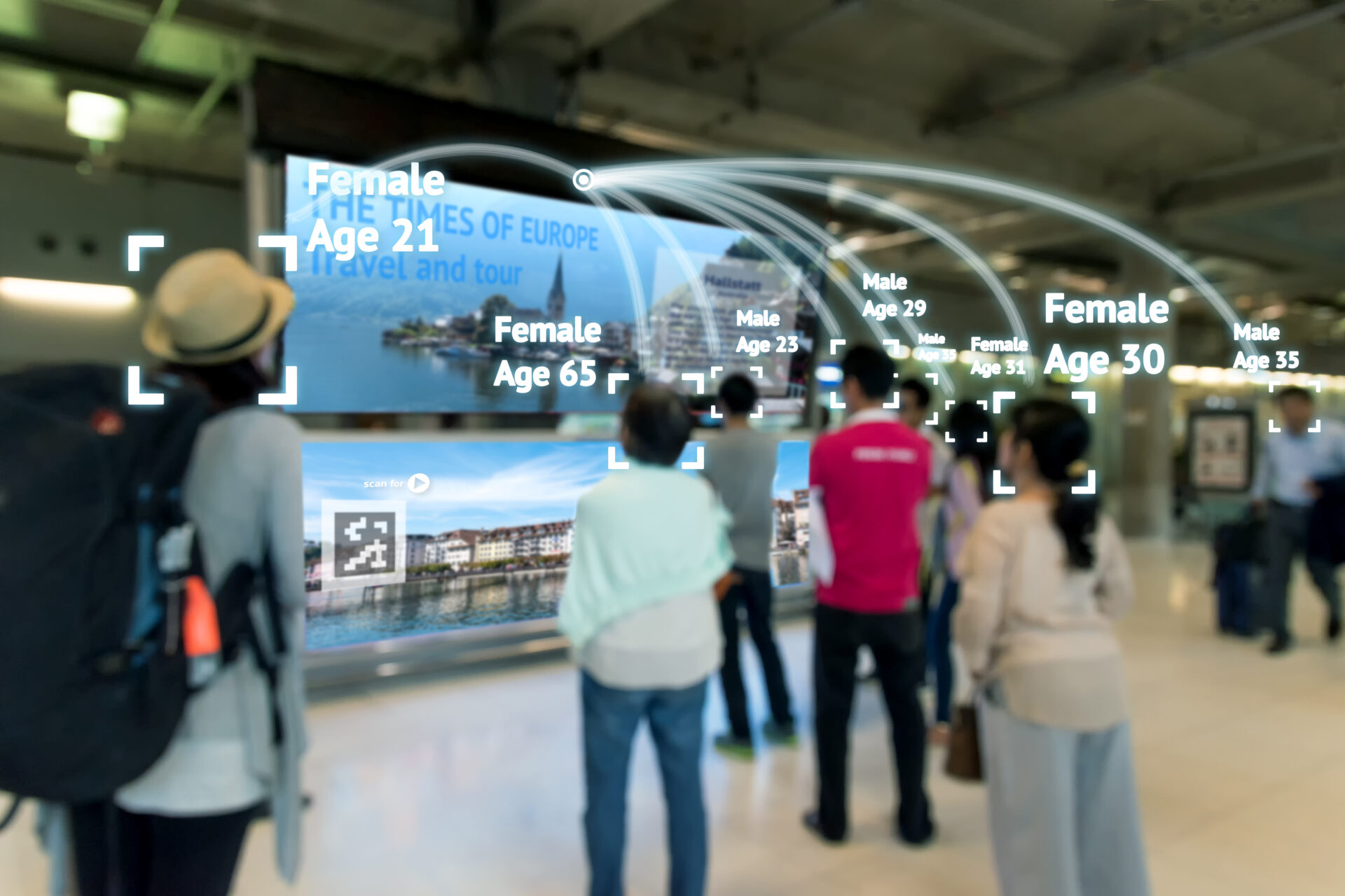 Intelligent,Digital,Signage,,,Augmented,Reality,Marketing,And,Face,Recognition
